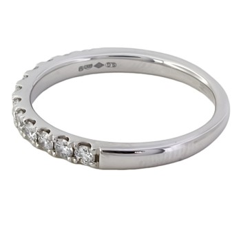 Platinum Diamond 0.43cts half eternity Ring size N